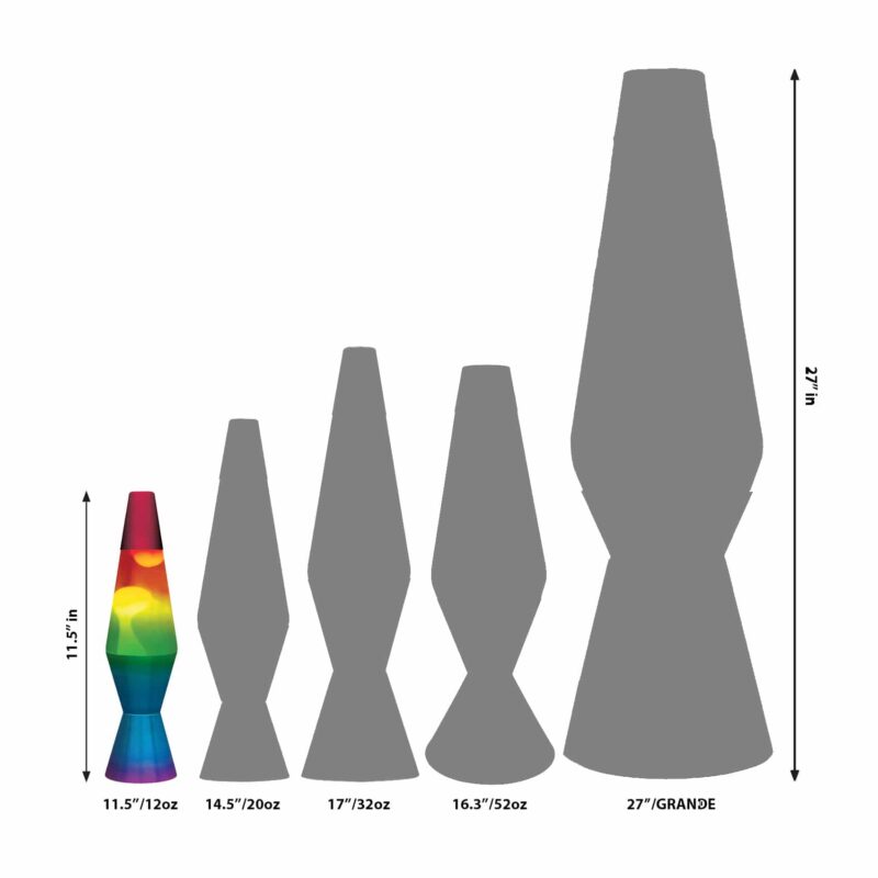 11.5″ LAVA Lamp Rainbow – White/Tricolor - US 1674