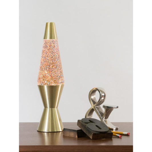 14.5″ LAVA Lamp Rainbow Glitter – Clear/Gold - US 9447