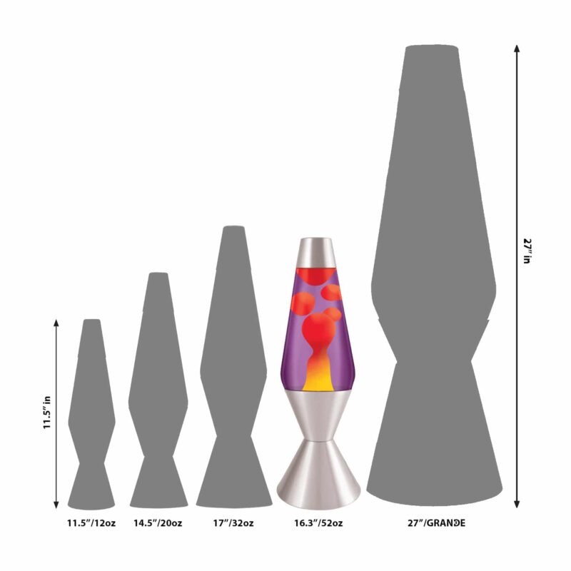 16.3″ LAVA Lamp – Yellow/Purple/Silver - US 5361