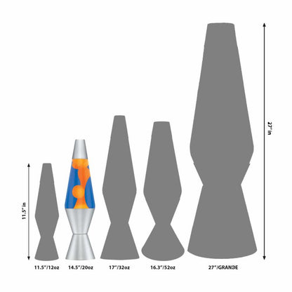 14.5” LAVA Lamp – Orange/Blue/Silver - US 9580
