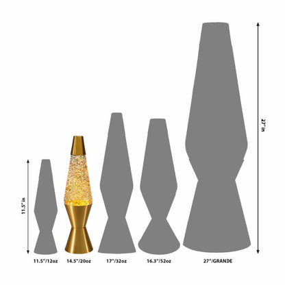 14.5″ LAVA Lamp Rainbow Glitter – Clear/Gold - US 9447