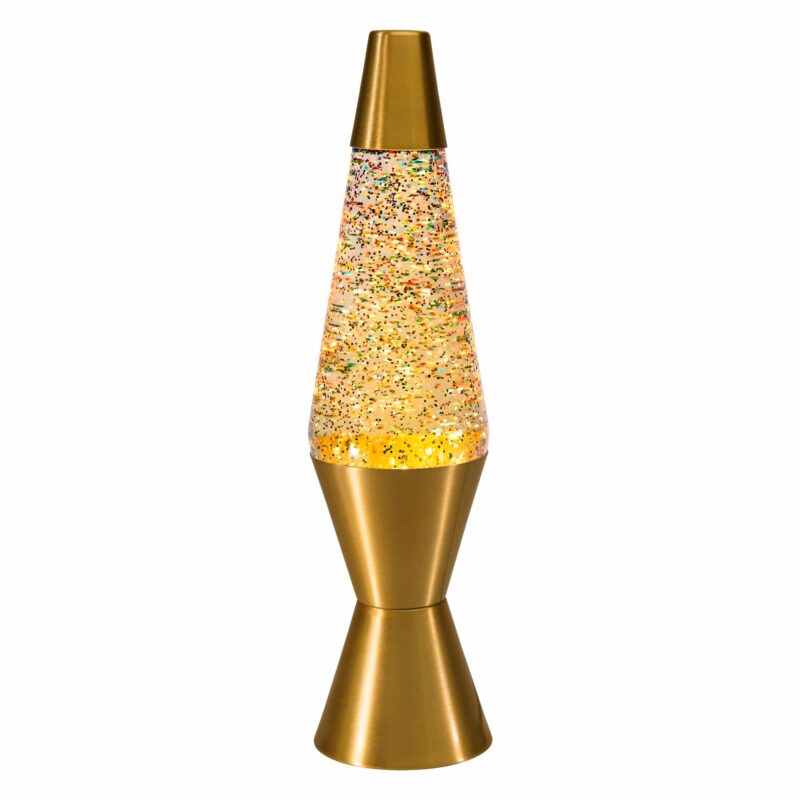 14.5″ LAVA Lamp Rainbow Glitter – Clear/Gold - US 9447