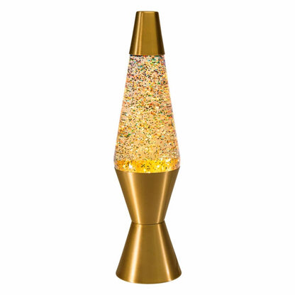 14.5″ LAVA Lamp Rainbow Glitter – Clear/Gold - US 9447