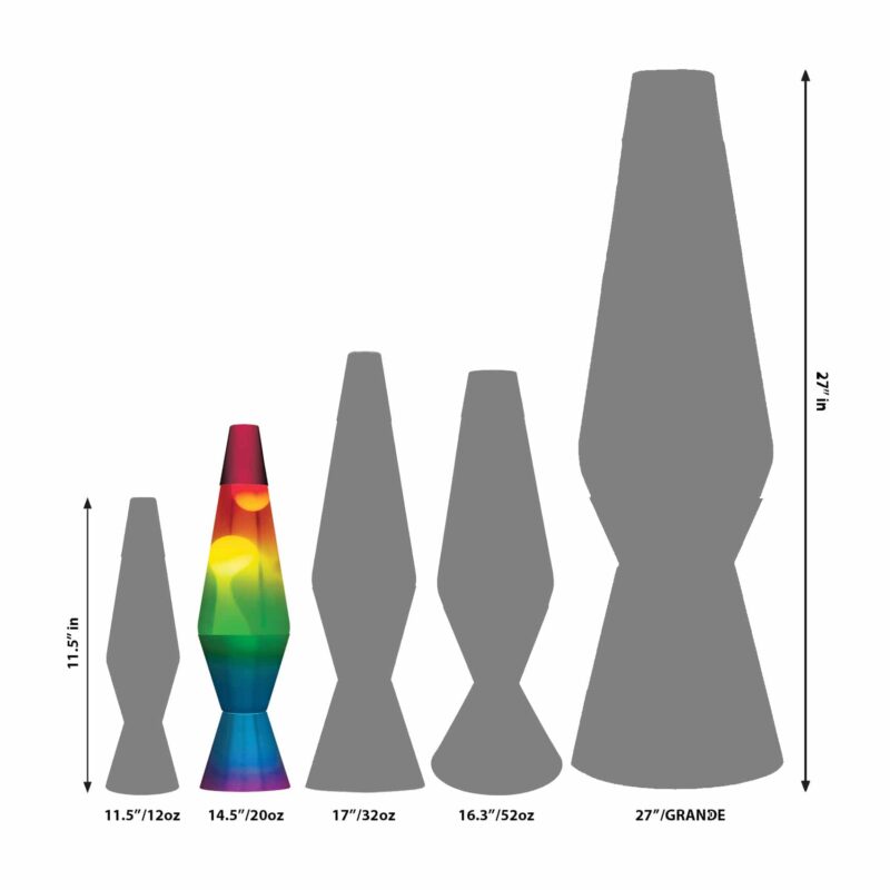 14.5” LAVA Lamp Rainbow – White/Clear/Tricolor - US 9836